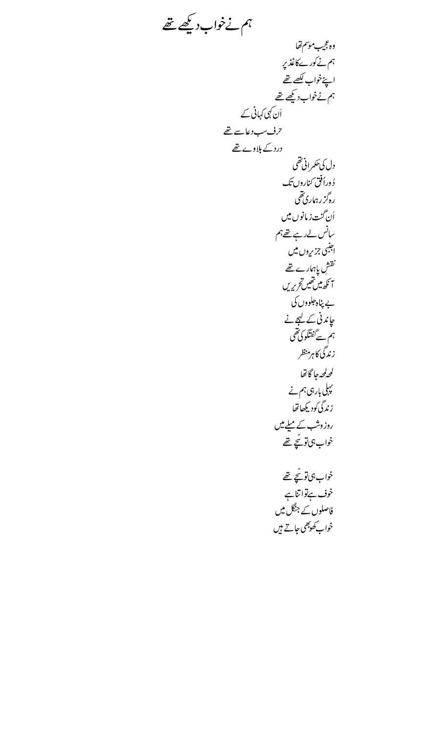 Hum ne khuab dekhein they